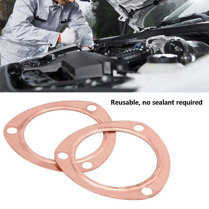 Solidspare New Set 3" Copper Header Exhaust Collector Gaskets Flanges 3 Bolt Universal