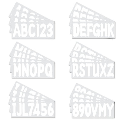 Solid Spare 4 Sets of 3" Marine Boat White Sticker Decal A-Z Letters and 0-9 Numbers
