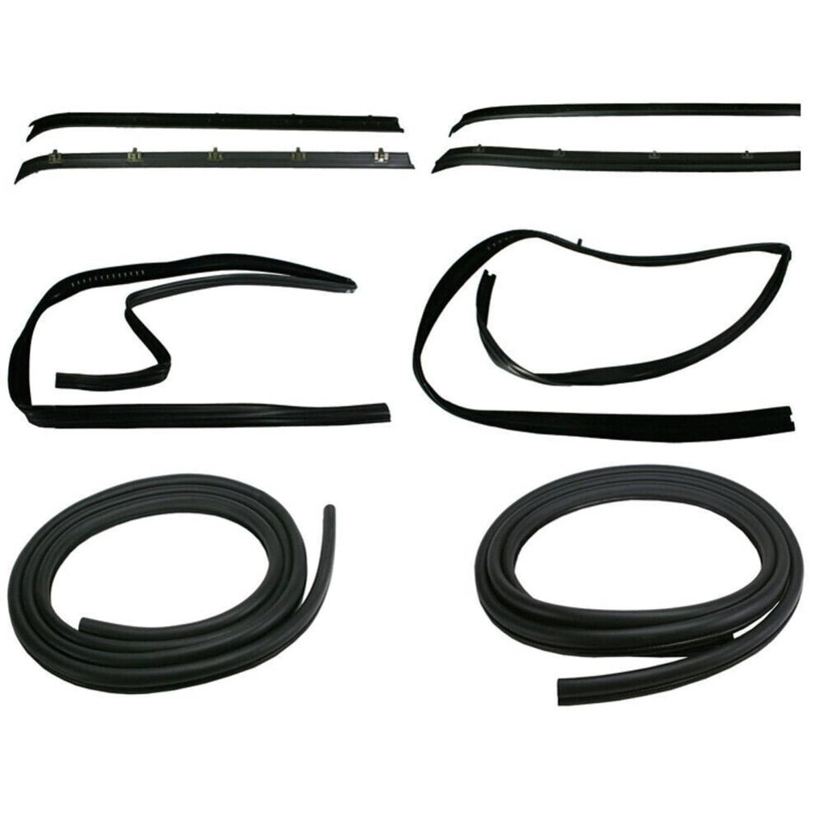 Solidspare New Front Door Window Run Sweep Felts Weatherstrip Seals Kit for Chevy GMC Truck