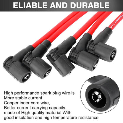 Solidspare Spark Plug Wire Set For 1992-00 Honda Civic Del Sol EG EK EJ D15/D16 Spiral Core