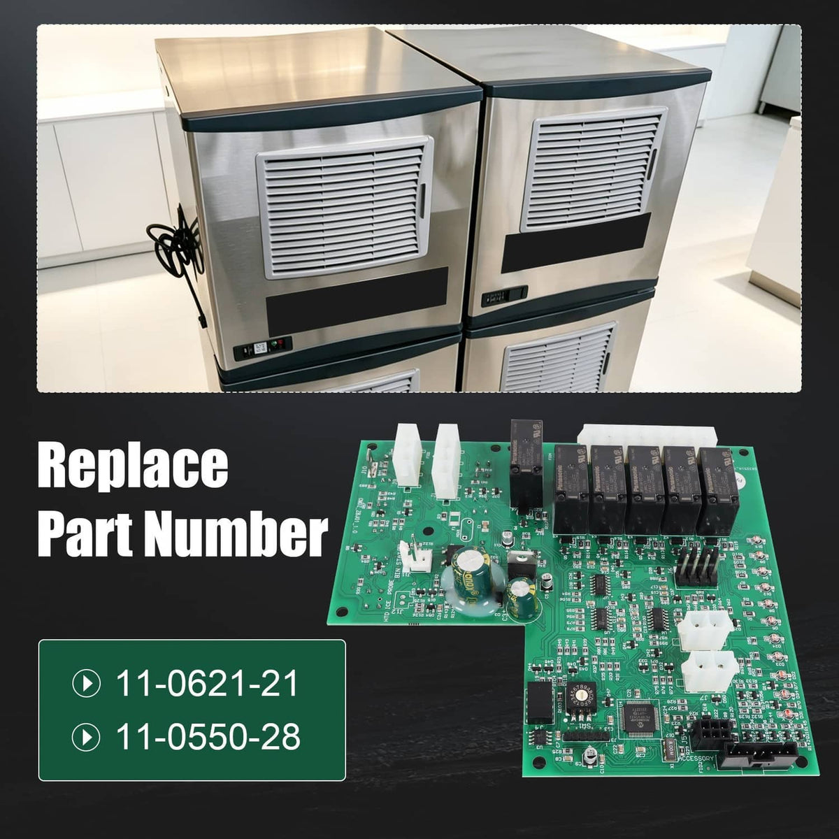 Solidspare 11-0621-21 Control Board Assembly Cuber For Scotsman-Ice 11-0621-21, 11-0550-28