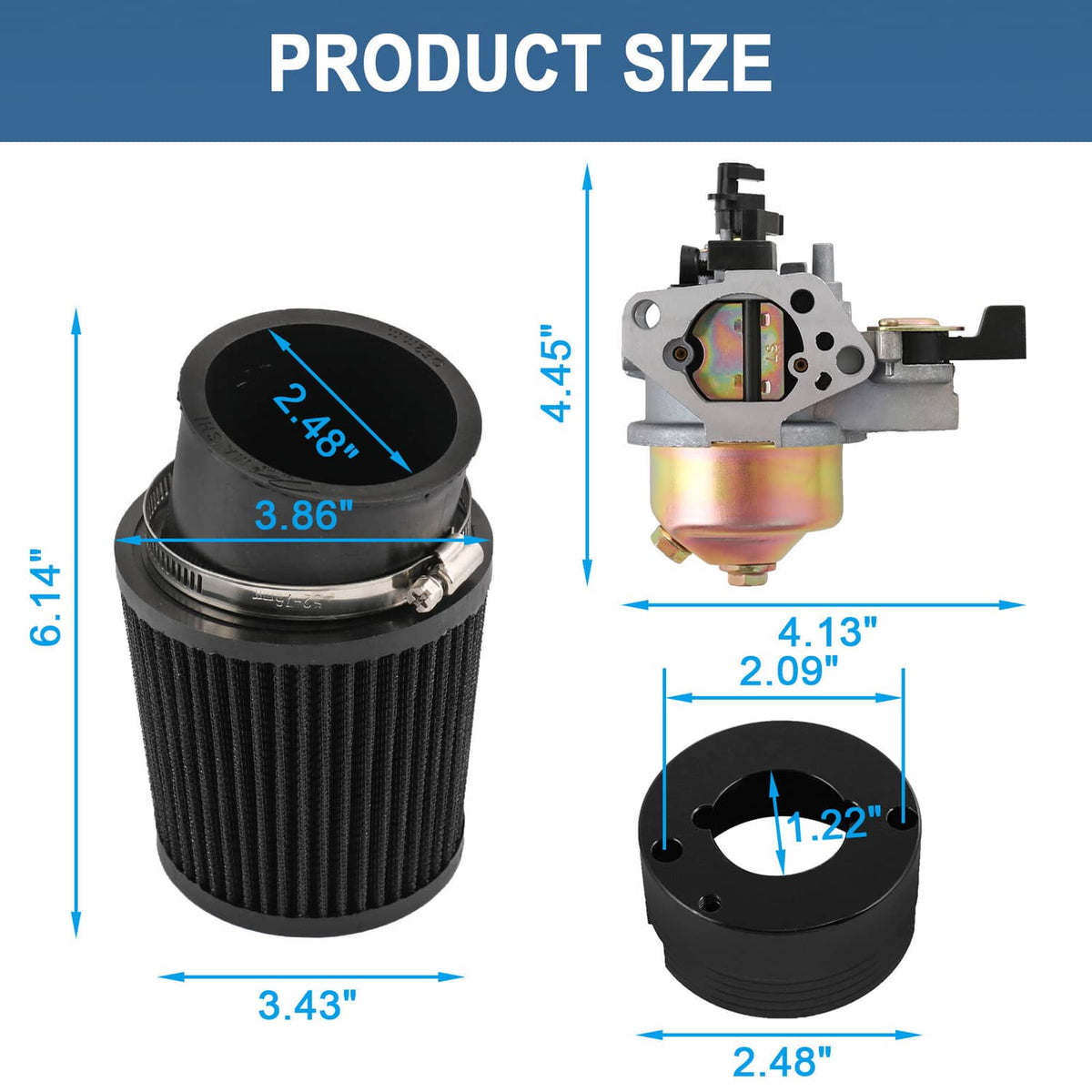 Solidspare For Predator 301cc 420cc 389cc 13hp 15hp Upgrade Air Filter Adapter Jet Kit