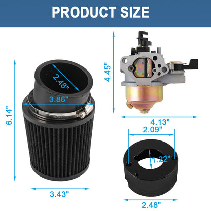 Solidspare For Predator 301cc 420cc 389cc 13hp 15hp Upgrade Air Filter Adapter Jet Kit