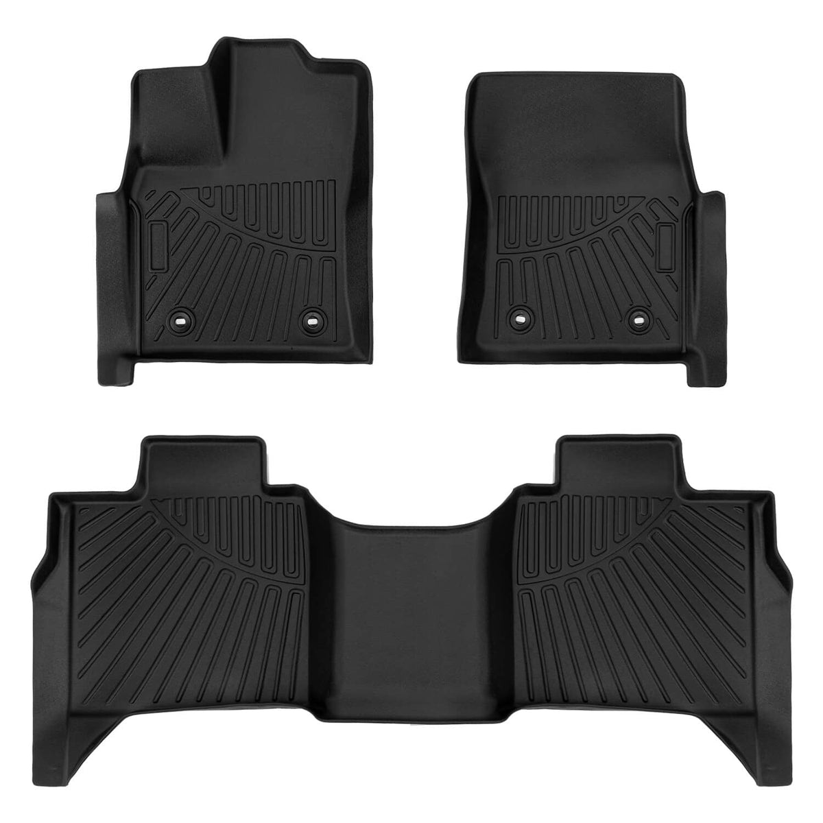 Solidspare 1st & 2nd Row Floor Mats Liners For Toyota Tundra Crew Max Cab 2022 2023 2024