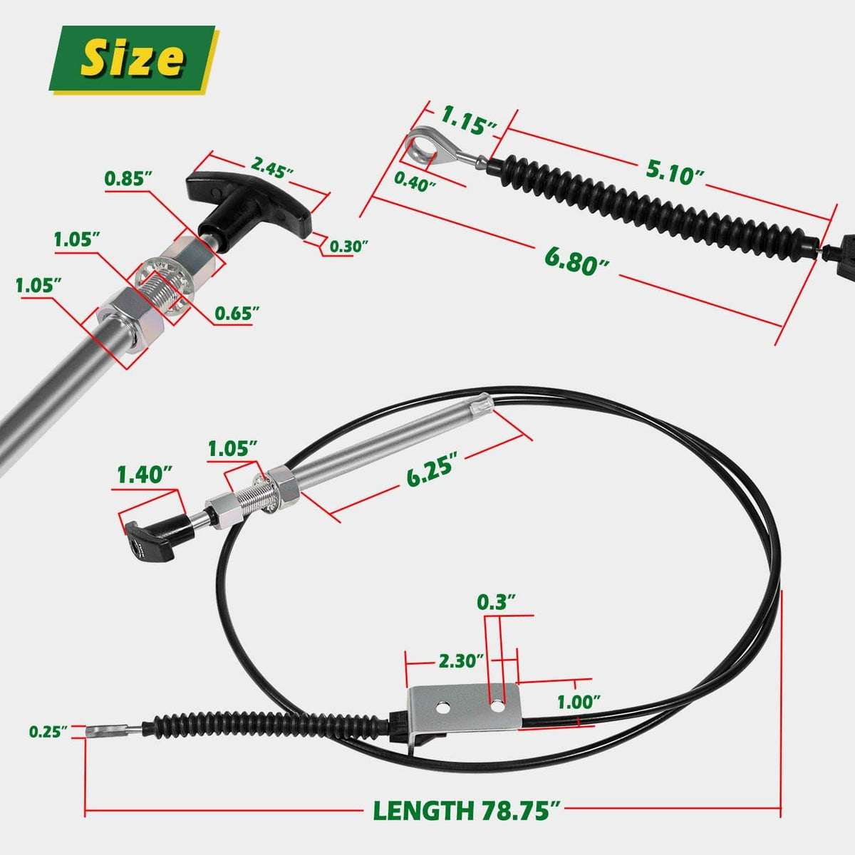 Solidspare AM134404 Spout Control Input Cable Replaces for John Deere Chute Deflector Cable