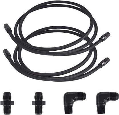 Solidspare For GM 4L60E 4L65E TH350 TH400 Automatic Transmission Cooler 6AN Hose Line Kit