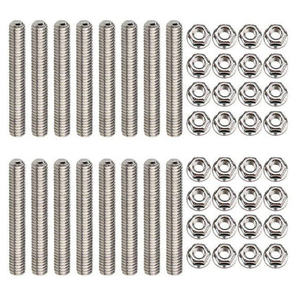 Solidspare 16pcs Stainless Steel Exhaust Manifold Stud Nuts Set for Ford 4.6L 5.4L Liter V8