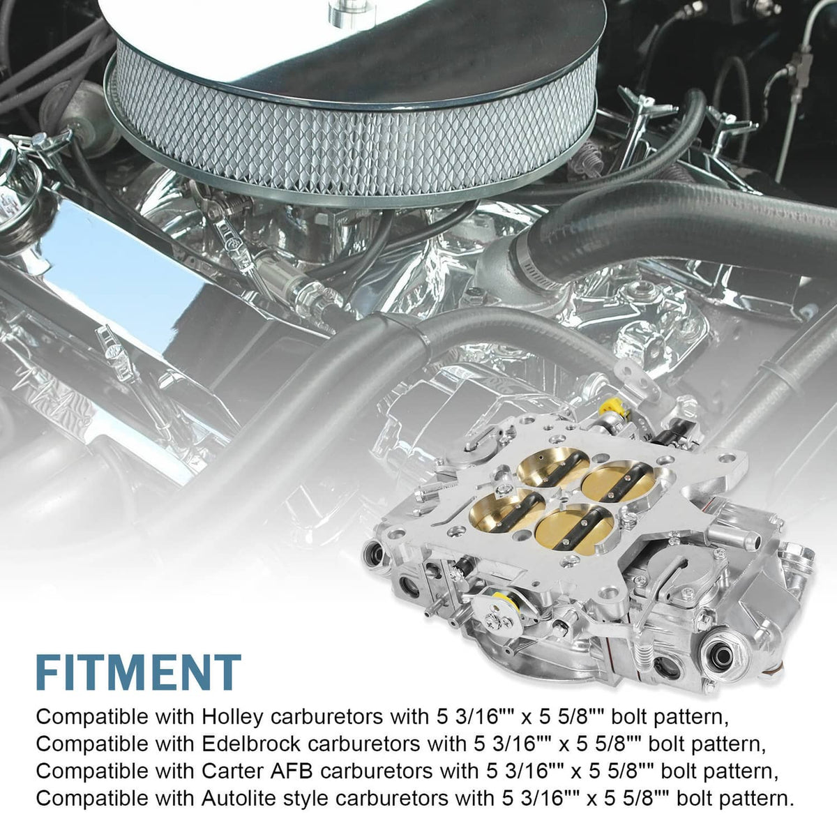 Solidspare 850CFM 4 Barrel Performance Race Carburetor Double Pumper Mechanical BR-67201