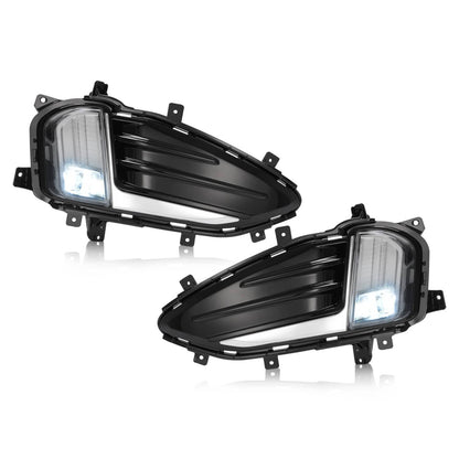 Solid Spare 2PCS For Ford Edge 2019-2024 LED Front Bumper Fog Lights Lamp w/ Cover Bezel Kit