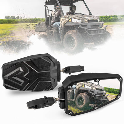 Solidspare UTV Side Mirrors for 1.5" -2" Roll Bar Kawasaki Teryx Pioneer Rhino Yamaha YXZ
