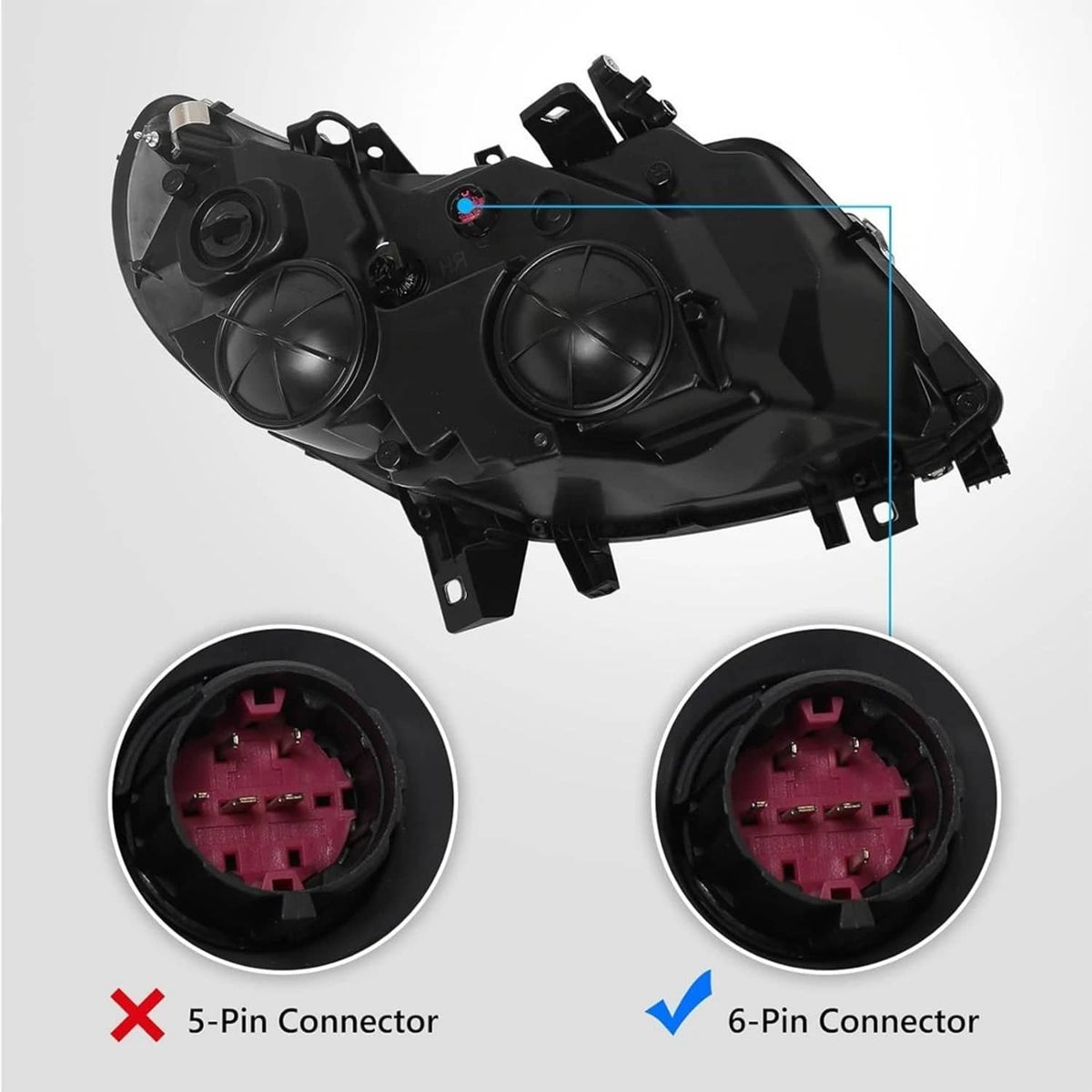 Solidspare Black Left & Right Headlights w/DRL For 14-22 Dodge Ram ProMaster 1500 2500 3500