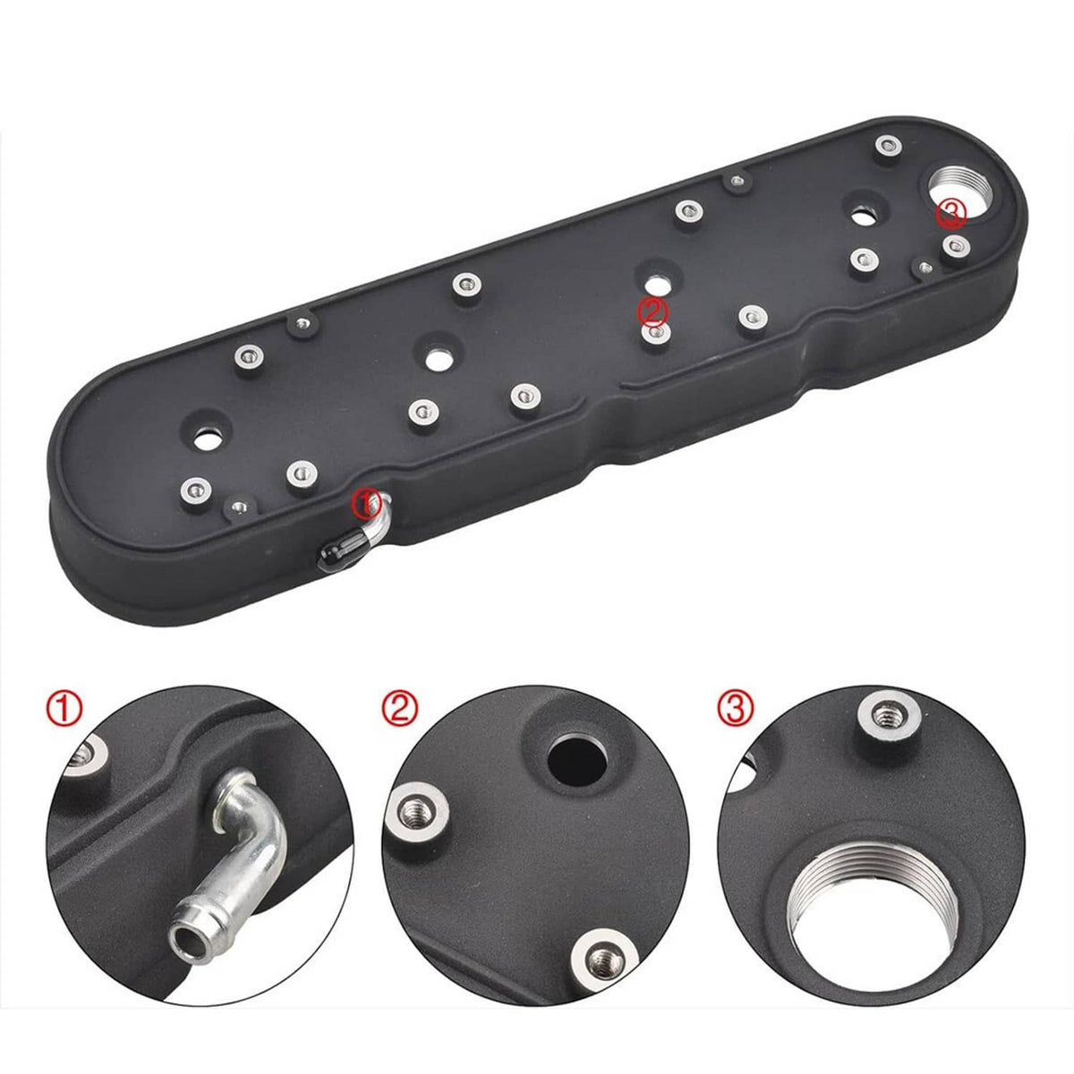 Solidspare Aluminum Valve Covers with Coil Mounts w/Covers for Chevy LS LS1 LS2 LS3 LS6 LS7