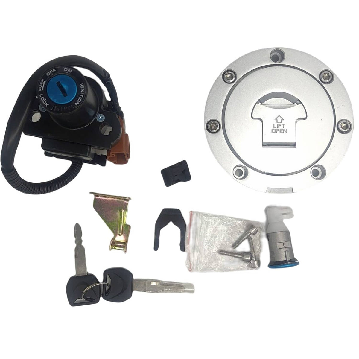 Solidspare Ignition Switch Fuel Gas Cap Seat Lock Key For Honda CBR1000RR CBR600RR