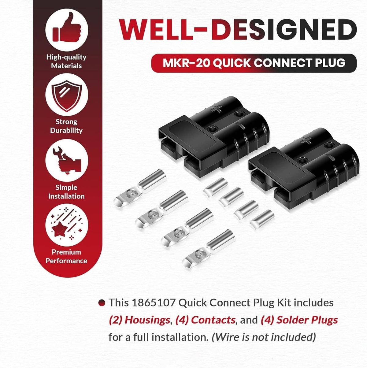 Solidspare 1865107 MKR-20 Quick Connect Plug for Minn Kota Edge, Riptide, Terrova, Fortrex