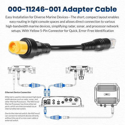Solidspare RJ45 to 5-Pin Ethernet Adapter Cable 000-11246-001 for Simrad NSO evo2 & Zeus2