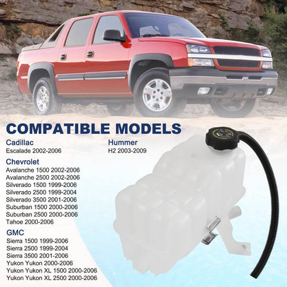Solidspare Coolant Recovery Tank Overflow Reservoir w/Cap For GMC Chevy Cadillac H2 15PSI