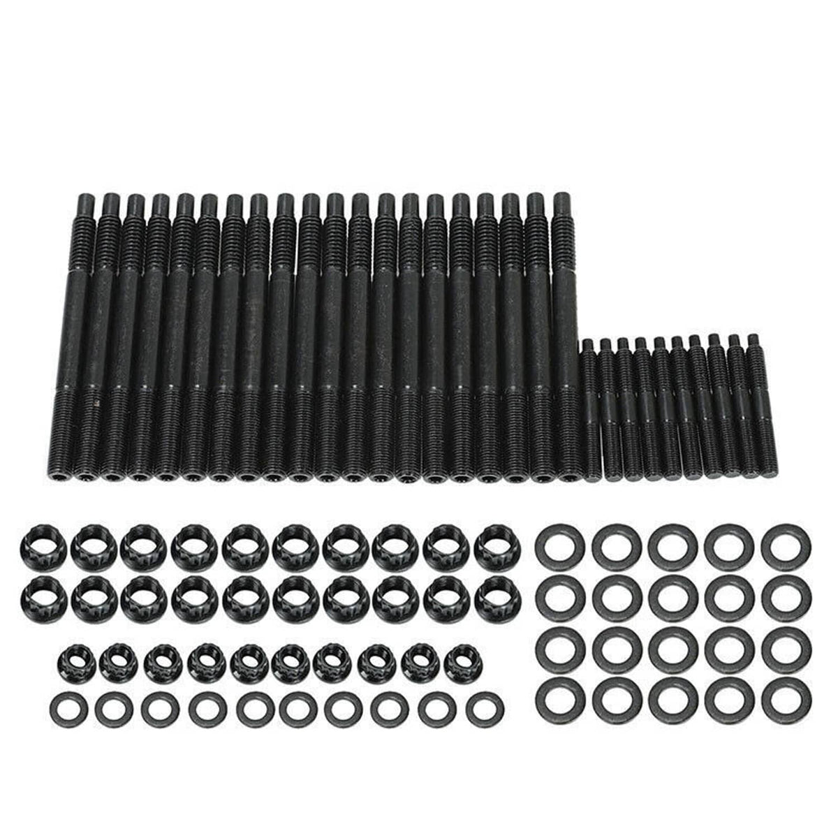 Solidspare Head Studs Bolts Kit Black For 2004-2020 Chevy GM 4.8L 5.3L 5.7L 6.0L 6.2L 7.0L