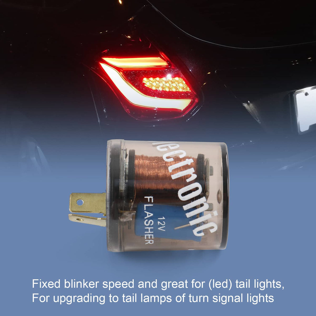 Solidspare Flasher 2-Pin Variable Car LED Turn Signal Light Blinker Relay EF32 20 Amps 12V