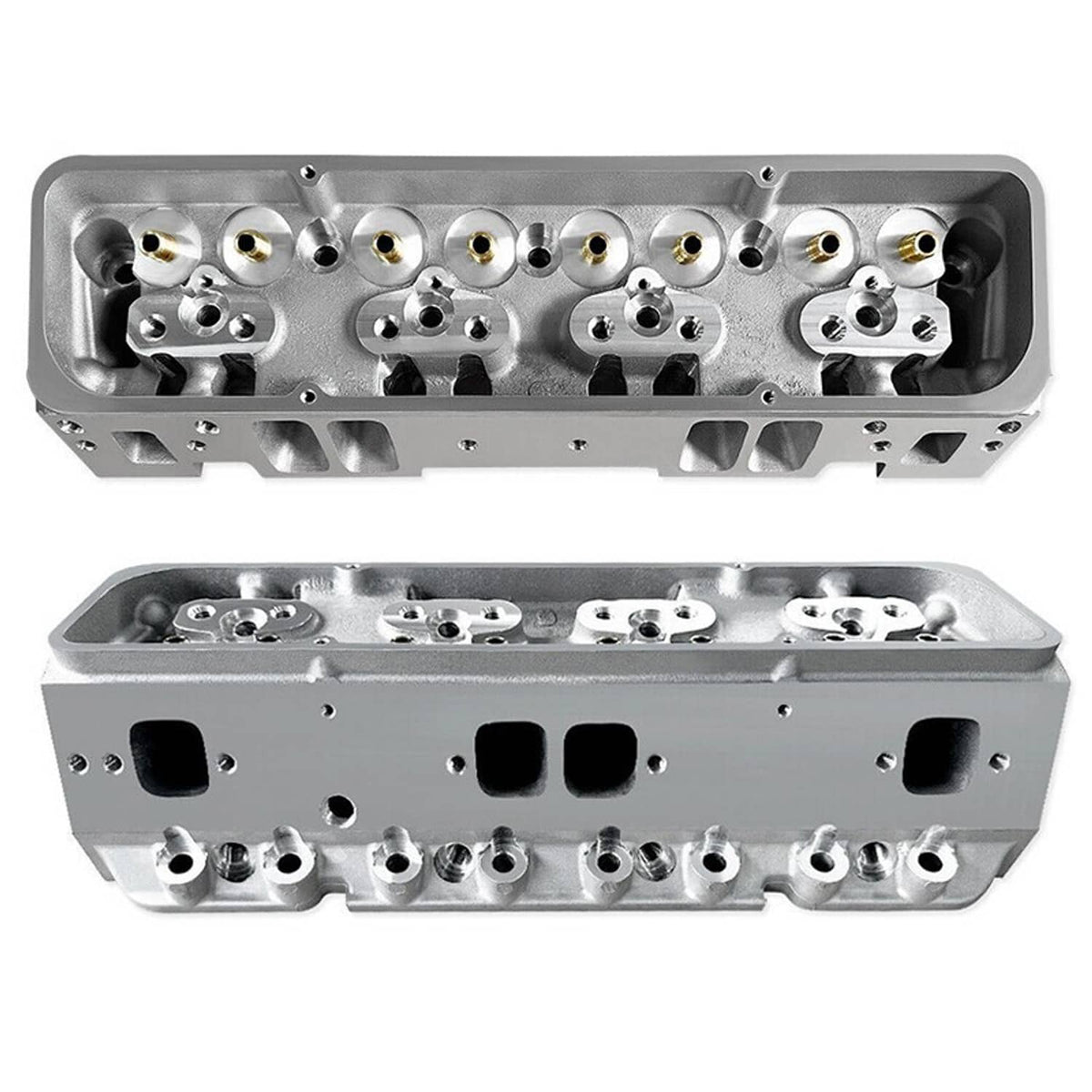 Solidspare 1 Pair For Chevy SBC 283 302 350 400 Bare Cylinder Heads 205cc/64cc Angle Plug