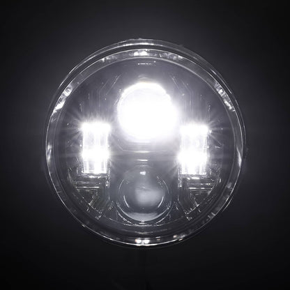 Solidspare Chrome LED Bullet Headlight For Harley Bobber Chopper Dyna Softail Sportster XL