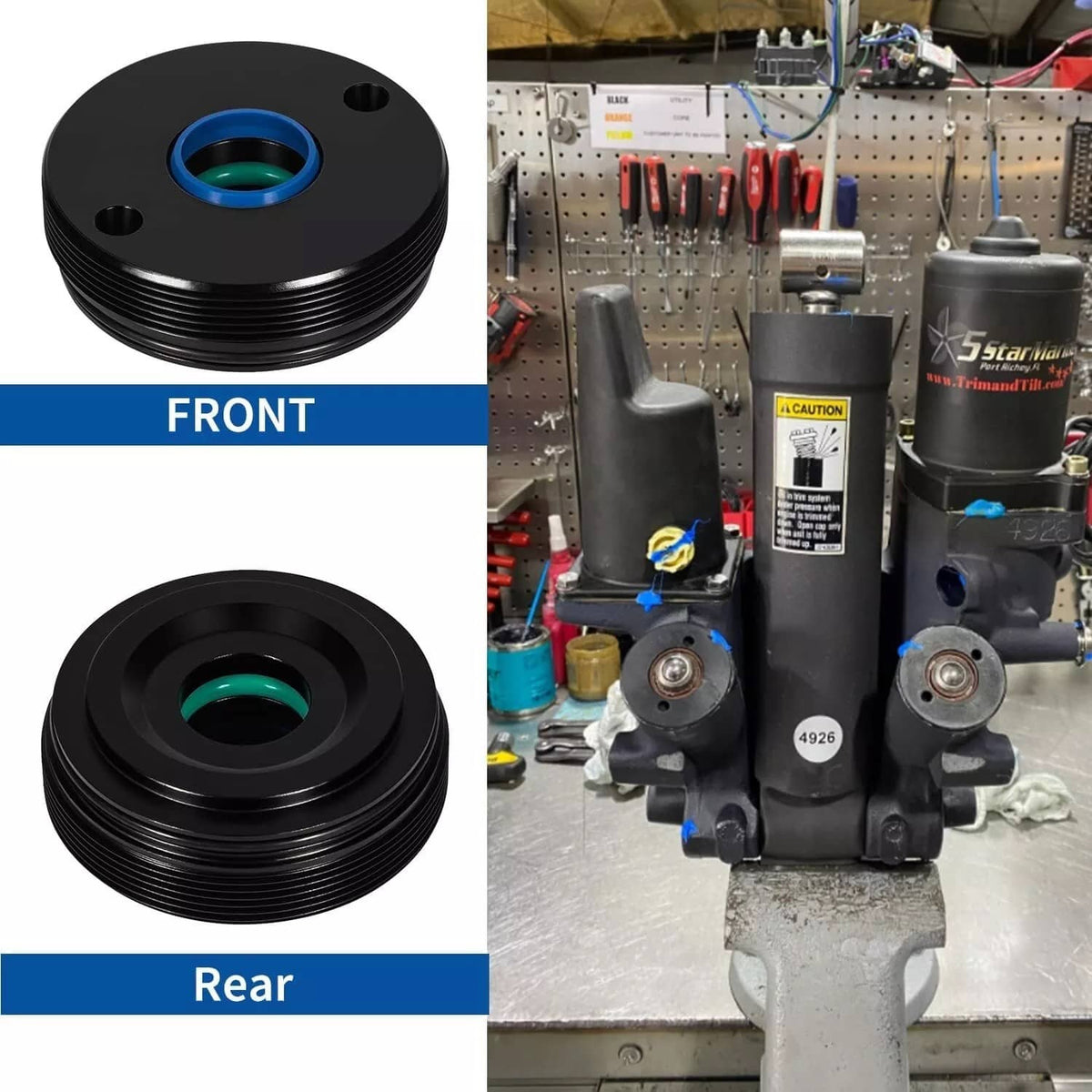 Solid Spare 2X Mercury 135-150-175-200-225 Power trim TILT Cylinder End Cap 878239 878239A02