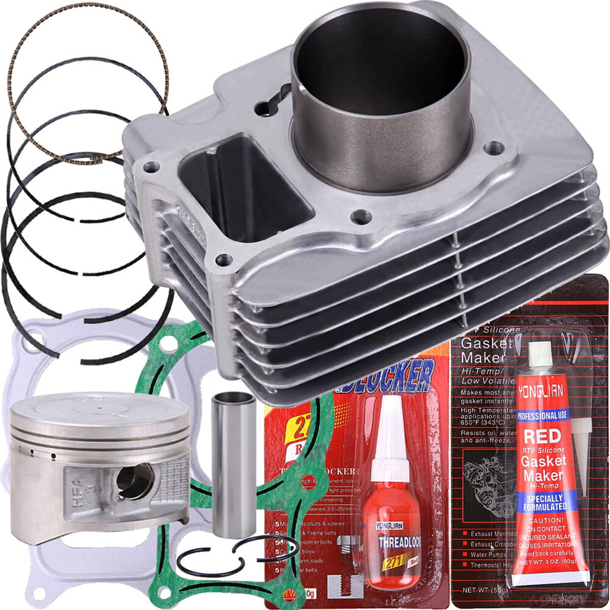 Solidspare For Honda Recon 250 Top End Rebuild Kit Piston Cylinder Gaskets 68.50mm Bore ATV