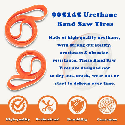 Solidspare 2-Pack Urethane Band Saw Tires, Replace for 14" Delta 905145 Craftsman 3AD92501