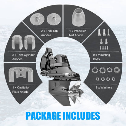 Solidspare Aluminum Anode Kit Hardware For 2004-2023 Mercruiser Bravo 3 888761Q02 888761Q04