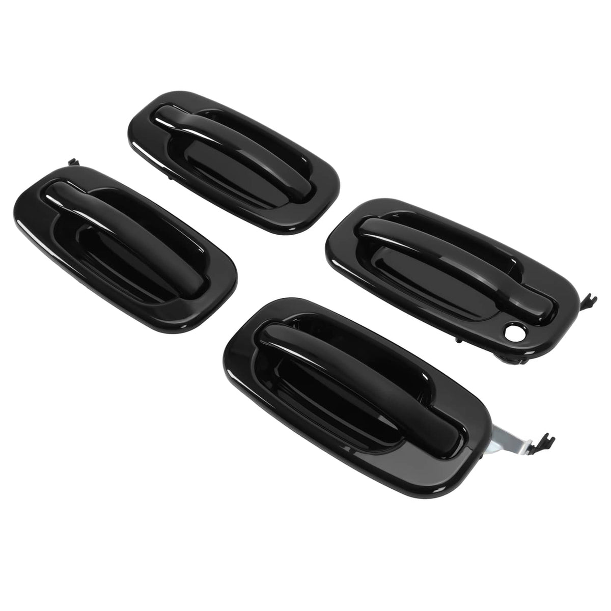 Solid Spare 4Pcs NEW Outside Door Handles Set Painted Black For Silverado Tahoe Sierra 99-06