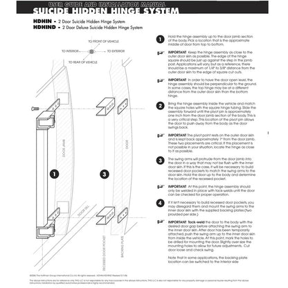 Solidspare Universal Complete 2 Door Street Rat Hot Rod Suicide Hidden Door Hinge Kit