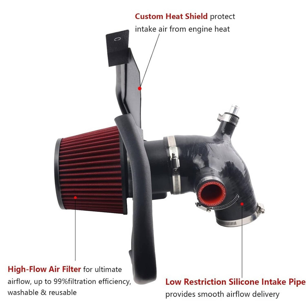 Solidspare Cold Air Intake System For 2010-2016 BMW 535i 535i xDrive F10 F11 N55 3.0T Turbo