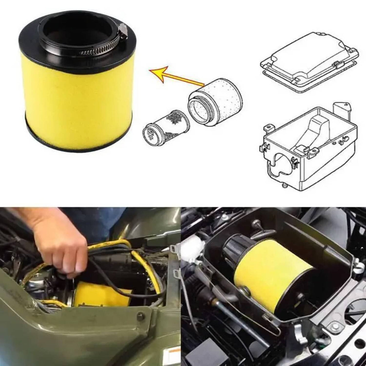 Solidspare Air Filter Cleaner For Honda Rancher 350 TRX350 TRX350TM 2x4 4x4 ES 2000-2006