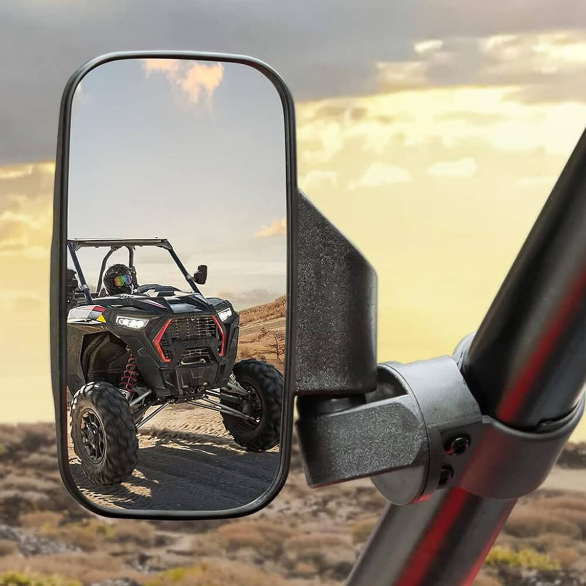 Solidspare 1 Pair UTV Rearview Side Mirrors 1.75" 2" For Polaris RZR Ranger Yamaha YXZ1000R
