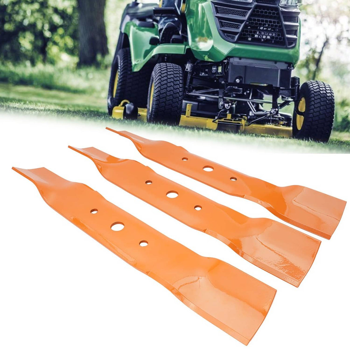 Solidspare 3 Mower Blades for John Deere L120 L130 GX20250 GY20568 Scotts L2048 L2548 48"