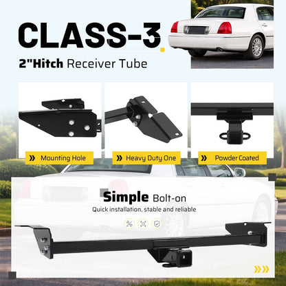 Solid Spare For Grand Marquis/Crown Victoria/Marauder/Town Car 79-11 Class3 Trailer Hitch 2"