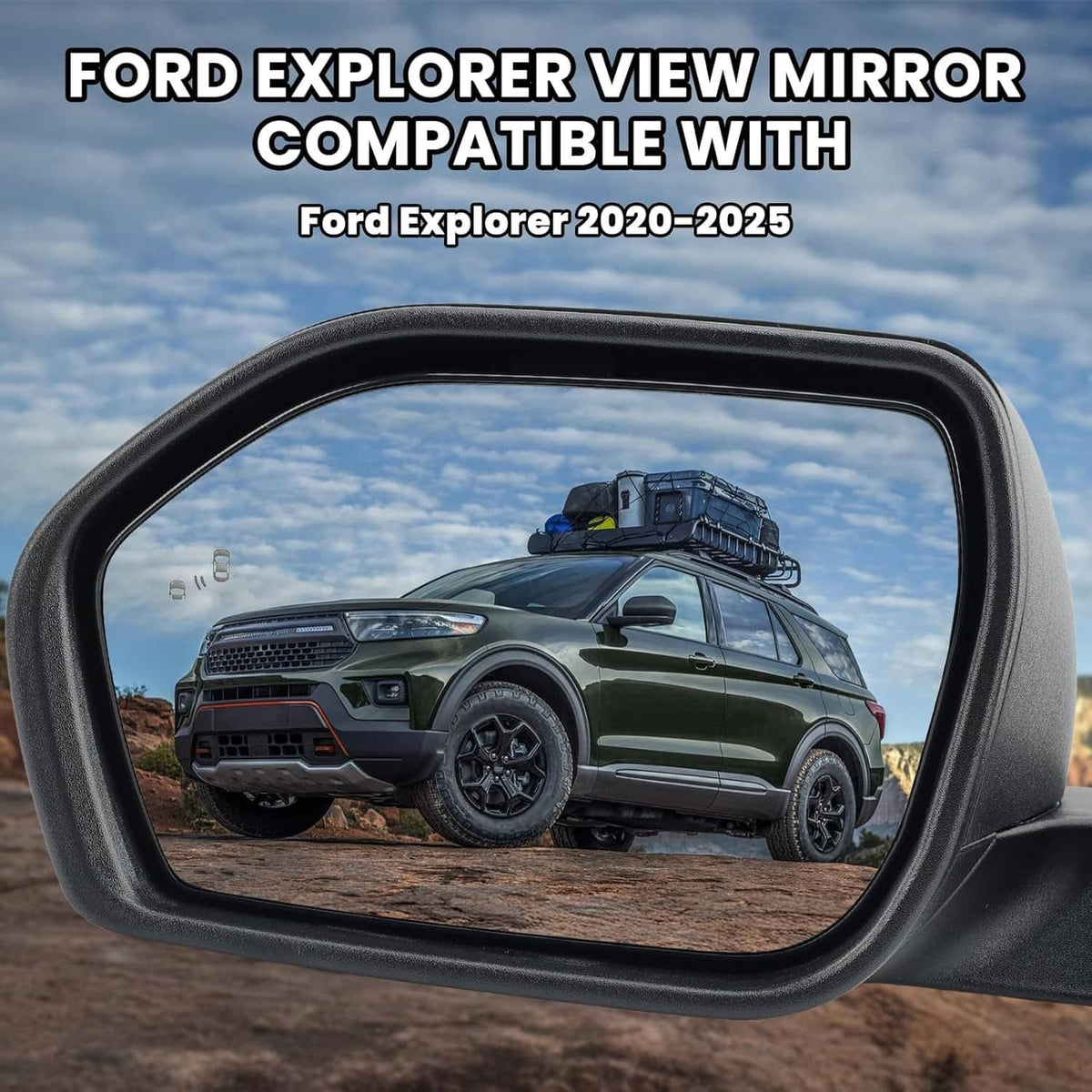 Solidspare New Left Power Mirror For 2020-2024 Ford Explorer w/ Power Heated Manual Folding