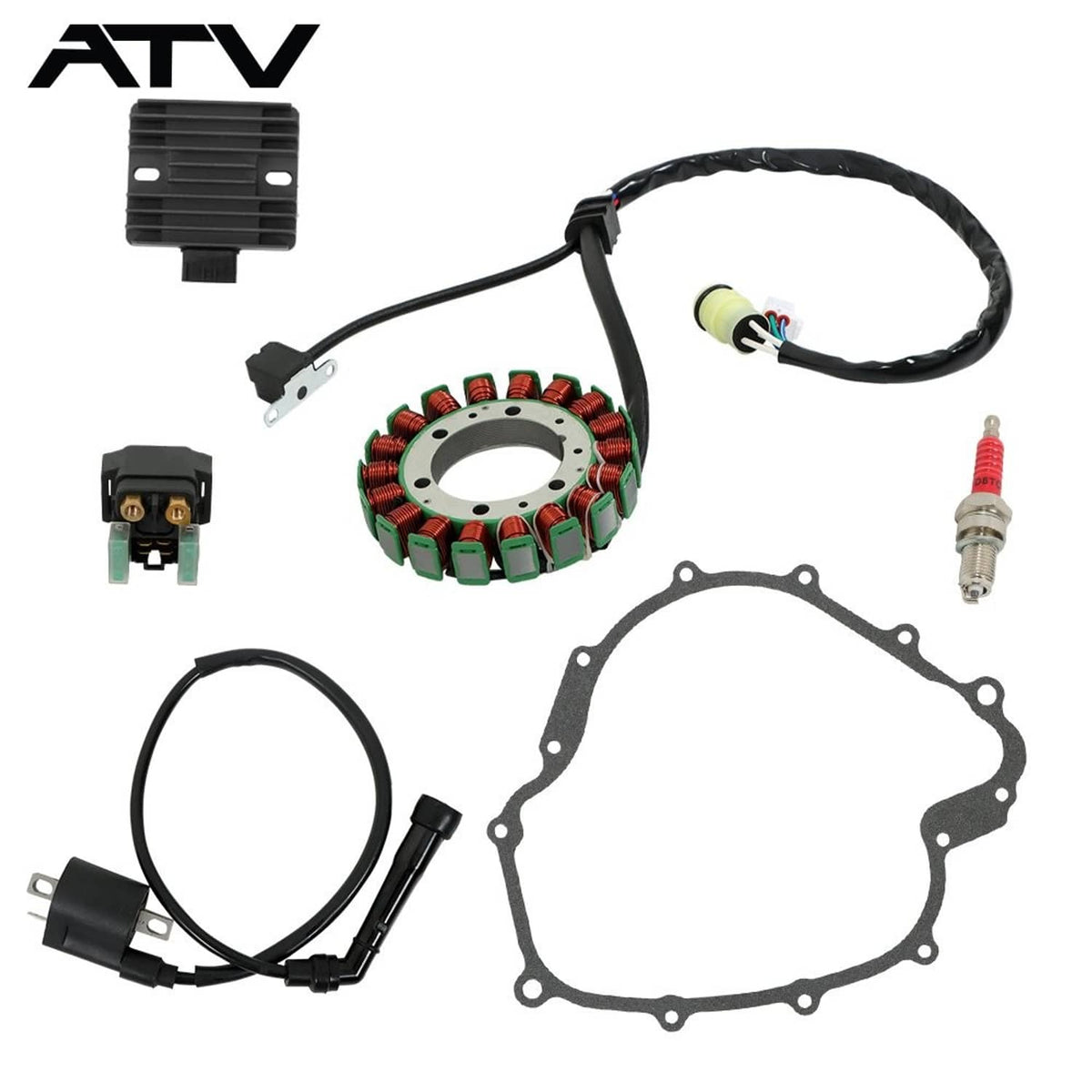 Solidspare Ignition Coil Relay Rectifier Stator For Yamaha YFM660 Grizzly 660 2002-2008
