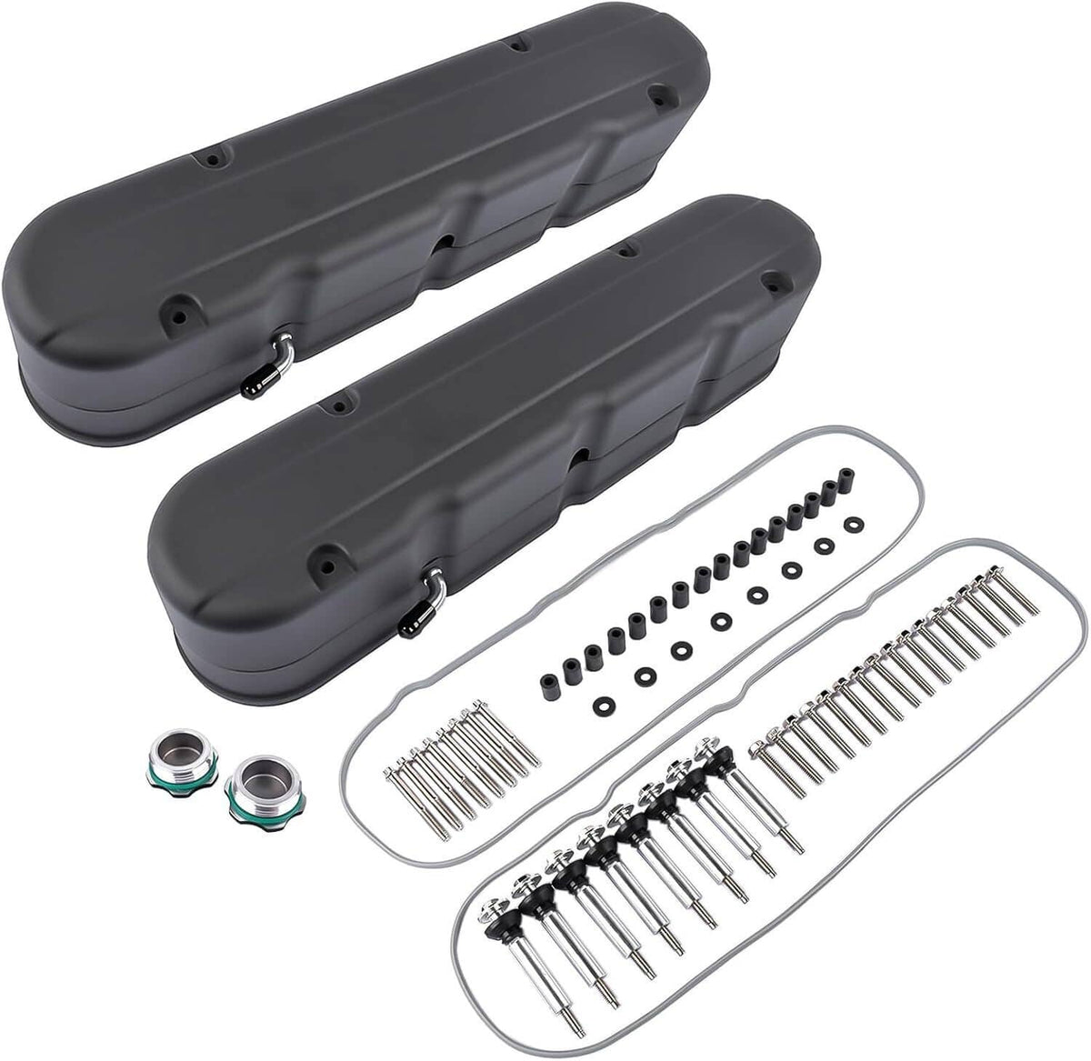 Solidspare Valve Covers with Coil Mounts w/Covers for Chevy LS LS1 LS2 LS3 LS6 LS7 Aluminum
