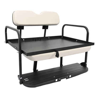 Solidspare Rear Flip Back Seat For EZGO Marathon Pre-1994 Off-White Golf Cart Folding