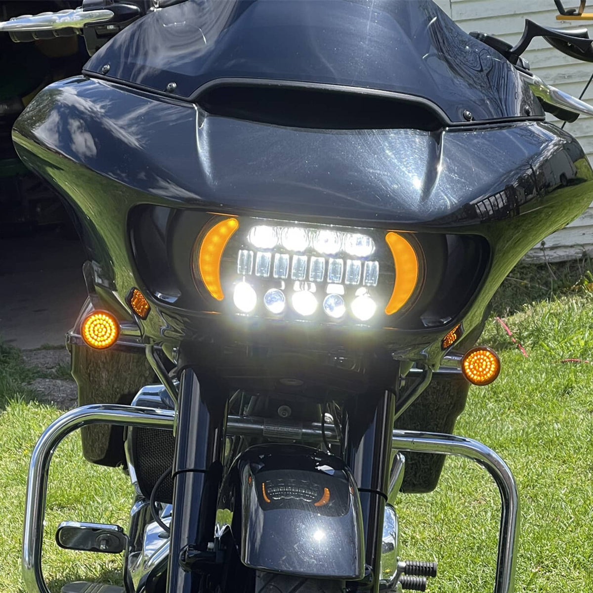 Solidspare Plug&Play For Harley Road Glide 2015-2024 LED Headlight DRL with High/Low Beam