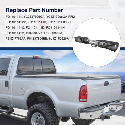 Solidspare For 99-07 FORD F250 F350 Super Duty Chrome Rear Step Bumper W/ Park Sensor Holes