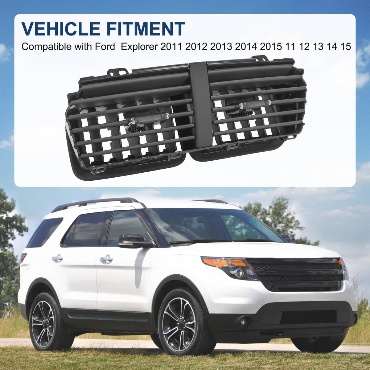 Solidspare Dash A/C Heater-Air Outlet Louver Vent BB5Z-19893-AD For 2011-15 Ford Explorer