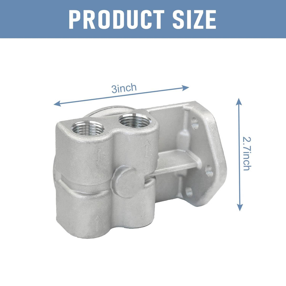 Solidspare Diesel Fuel Filter W/ Remote Mount Base 1/2" NPT For CAT 1R-0749,1R-0750 Filters