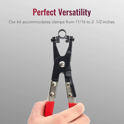 Solidspare 9PCS Hose Clamp Clip Plier Set Swivel Jaw Flat Angled Band Automotive Tool Set
