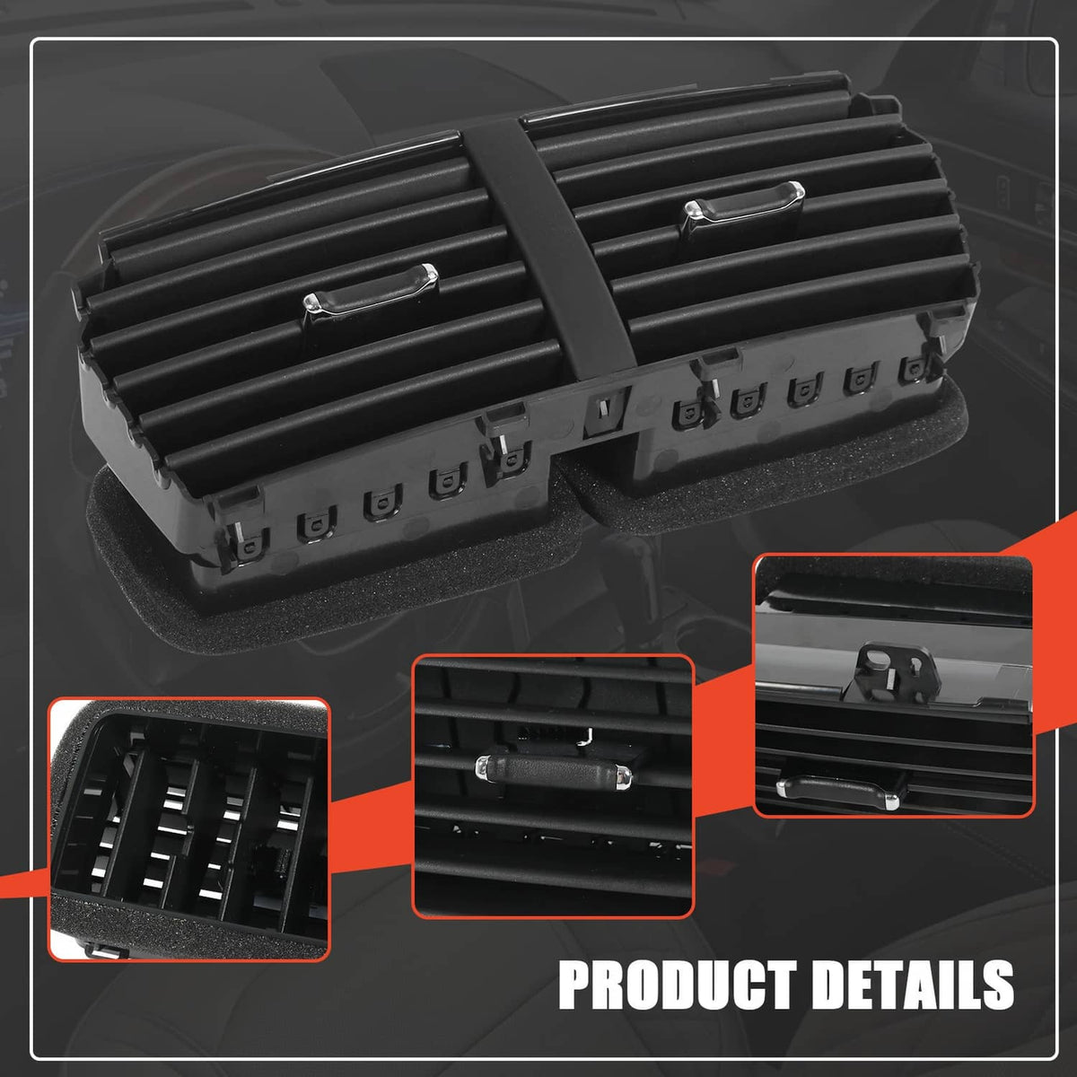Solidspare Black Dual Center Dash Air Vent FB5Z-19893-AD For 2016-2019 Ford Explorer