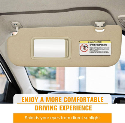 Solidspare Pair For 2011-2015 Hyundai Elantra Beige Sun Visor w/Mirror Right + Left Side