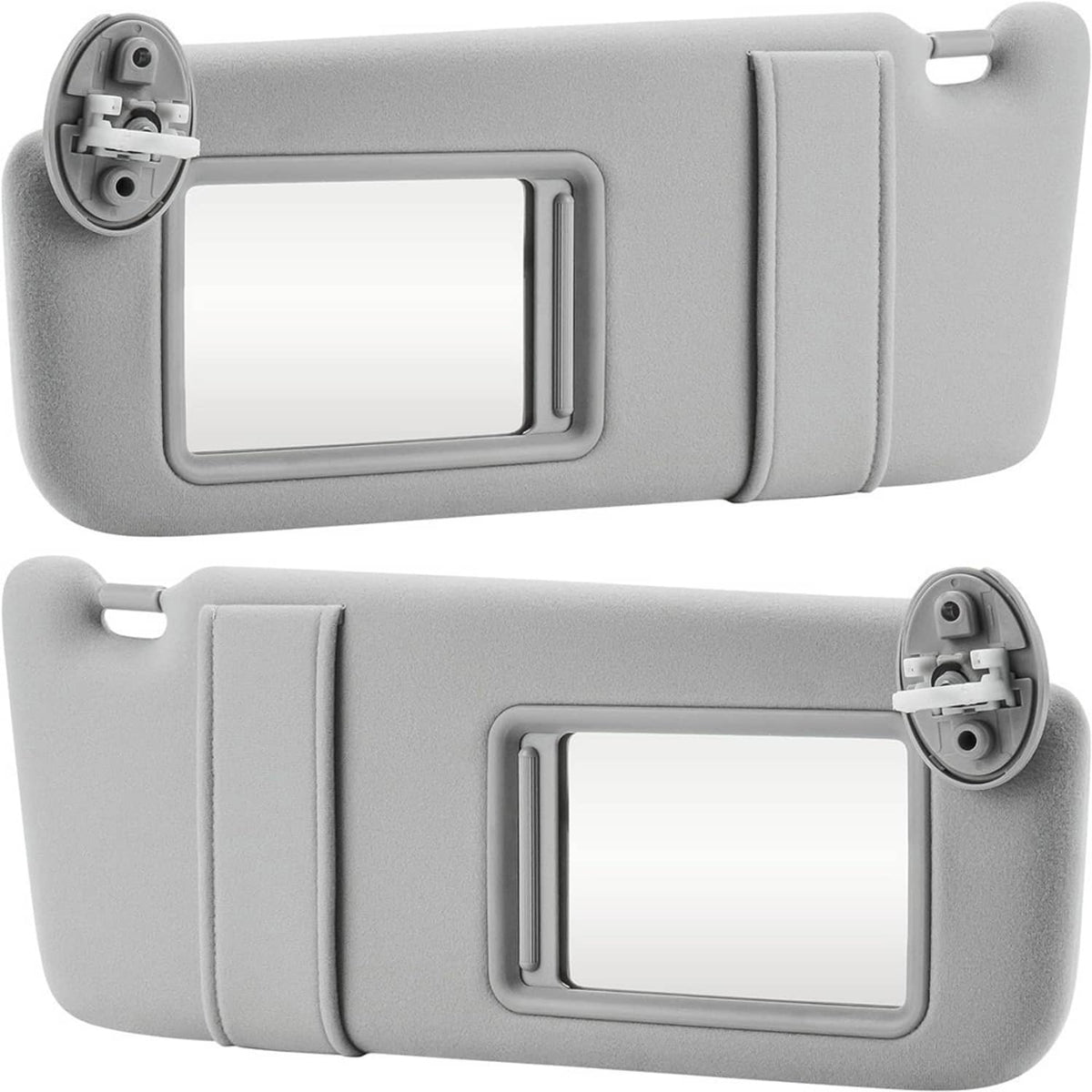 Solidspare Left and Right Gray Sun Visor Pair With Cover Trims for Toyota Venza 2009-2016