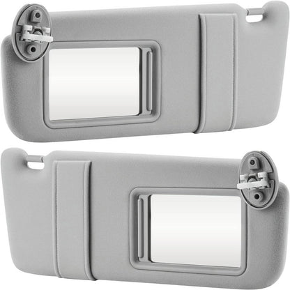Solidspare Left and Right Gray Sun Visor Pair With Cover Trims for Toyota Venza 2009-2016