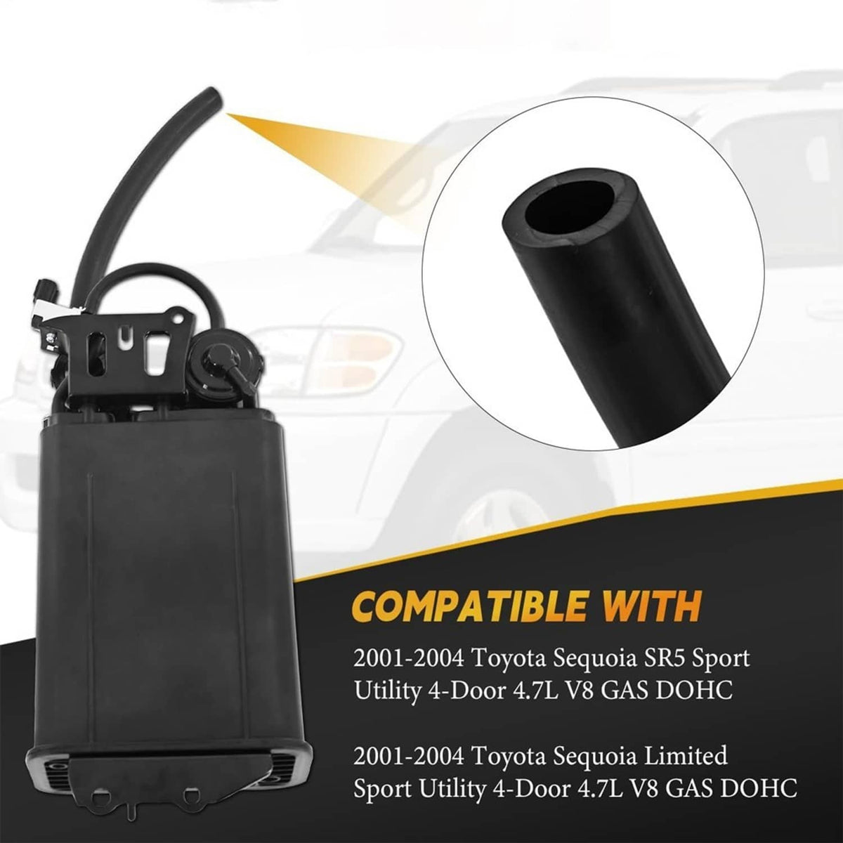 Solidspare For 2001-2004 Toyota Sequoia SR5 V8 Gas Fuel Vapor Charcoal Canister 777400C011
