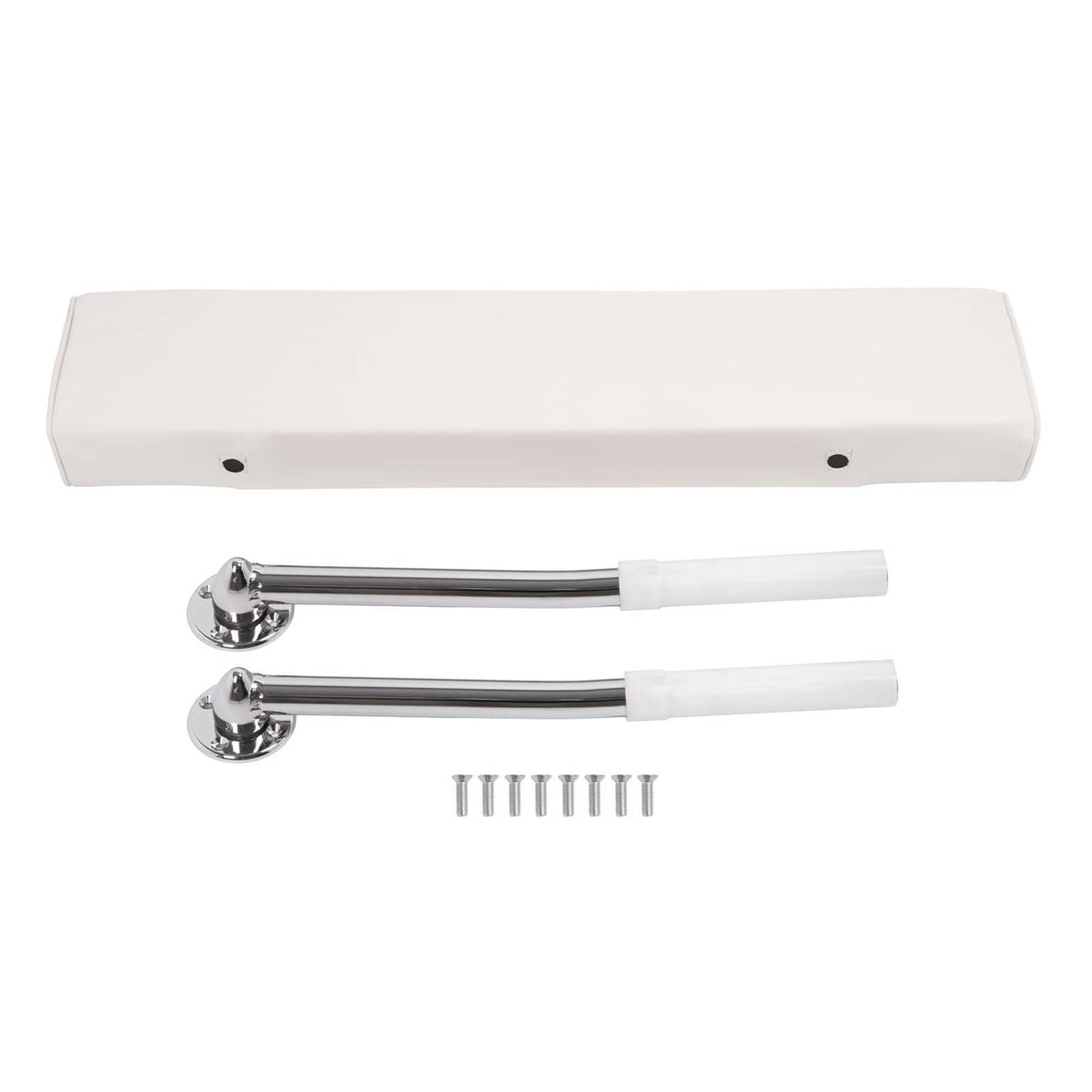 Solidspare For Universal Boat Seat Backrest W/Folding Arms Leaning Post White + Silvery